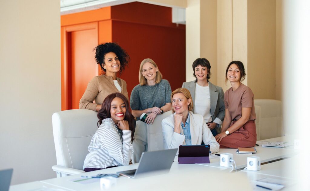 care agency team modern office