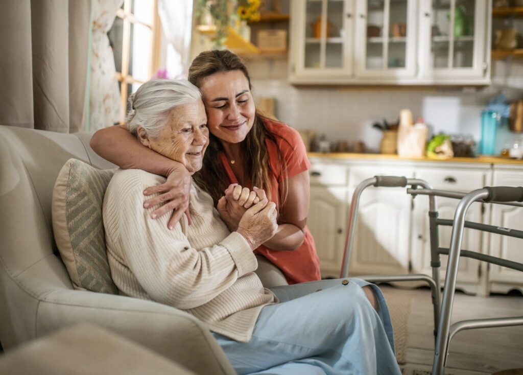 caregiver helping family