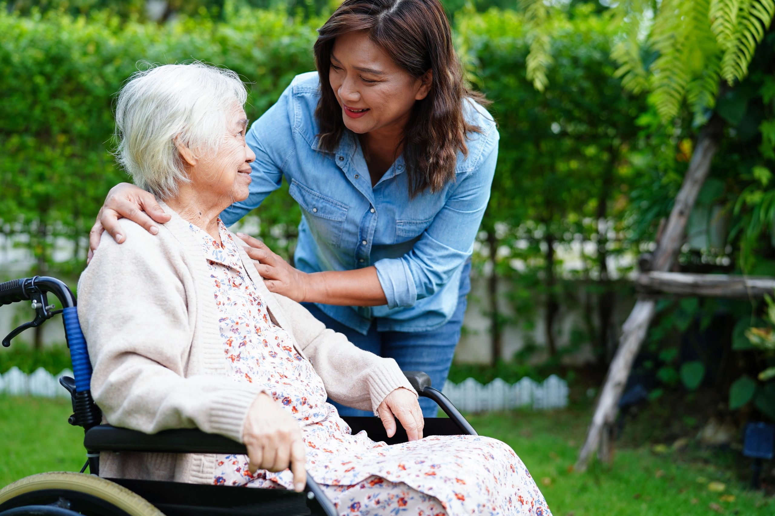 caregiver helping family